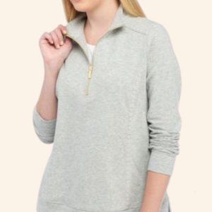 Crown & Ivy Quarter Zip Pullover Lace Detail (M)